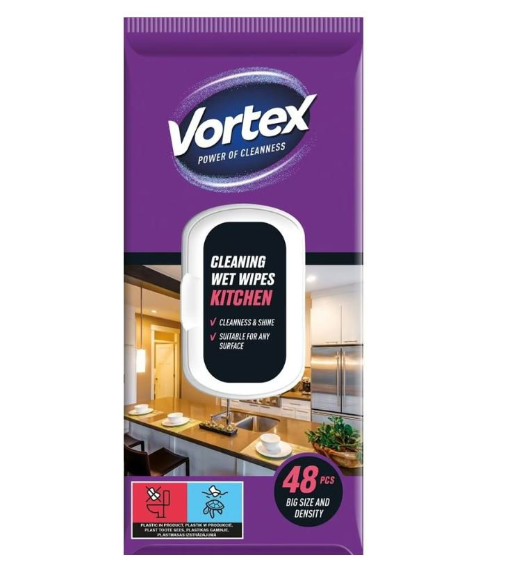 Vortex Čistiace vlhčené obrúsky do kuchyne  48 ks