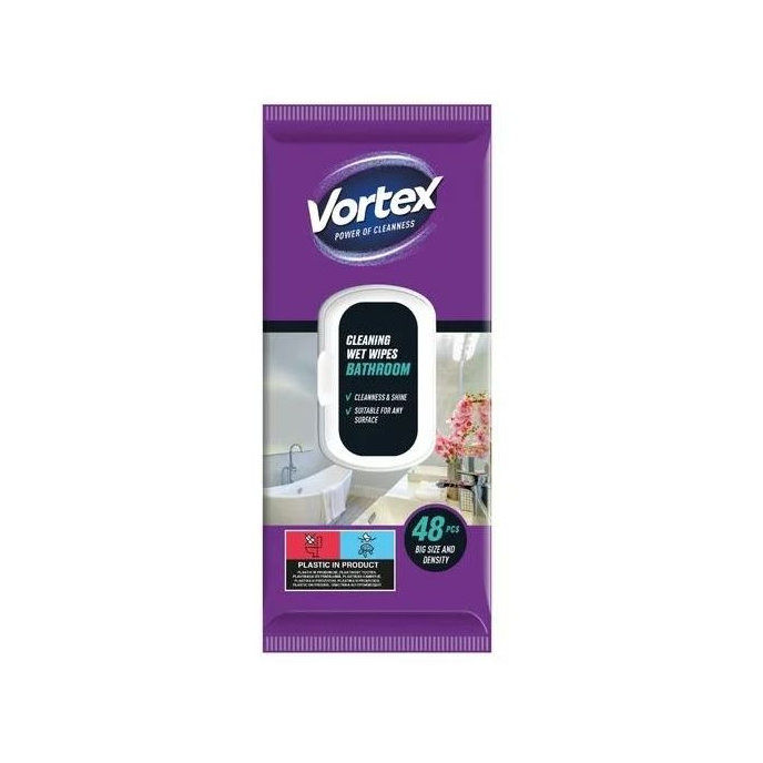 Vortex Čistiace vlhčené obrúsky do kúpeľne  48 ks