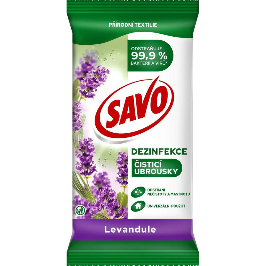 Savo Dezinfekčné univerzálne čistiace utierky Levanduľa 30 ks