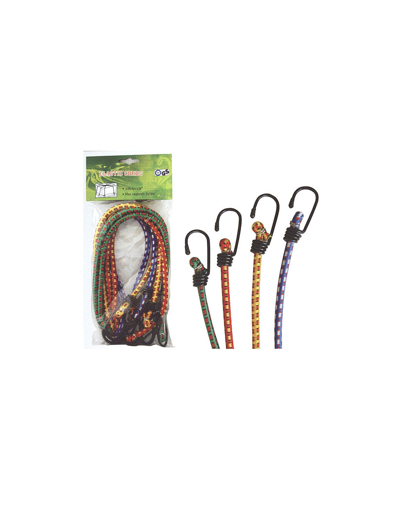 Strend Pro Guma upínacia LB345, 8 mm, 4x 100 cm, s oceľovými háčikmi, nos. 7 kg