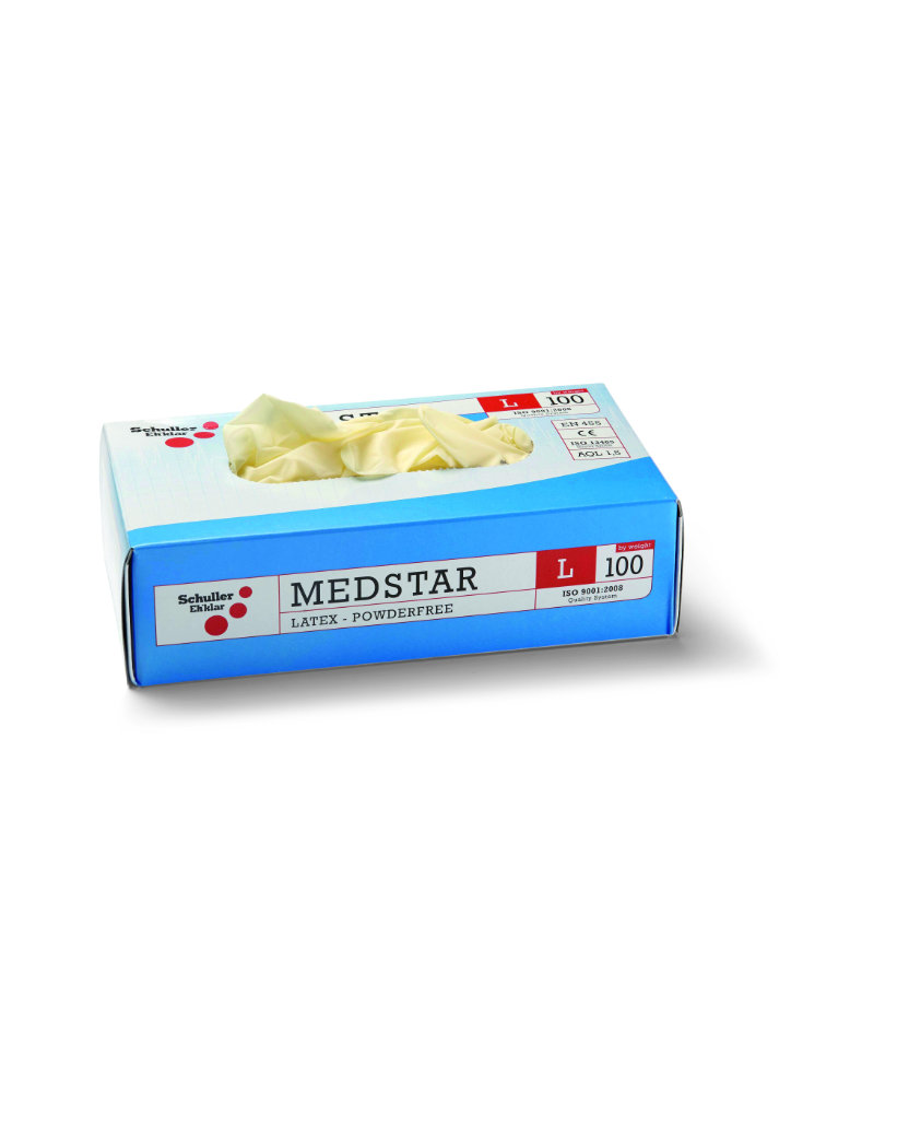 Schuller Eh'klar 100 Medstar Latex PF Jednorázové rukavice nepudrované 100 ks