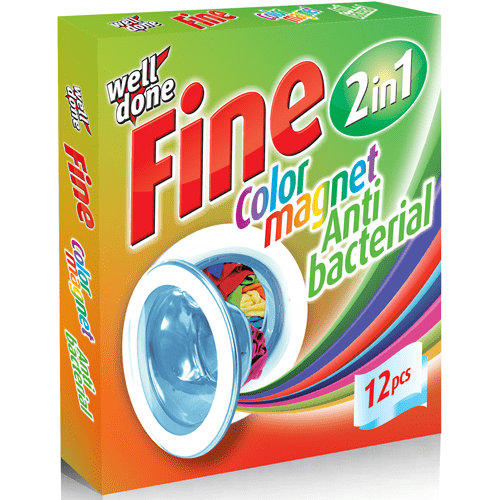 Well Done FINE Antibakteriálne obrúsky do práčky pohlcujúce farbu 12 ks