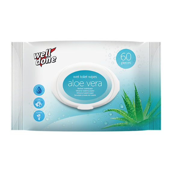 Well Done Aloe Vera Vlhčený toaletný papier 60 ks