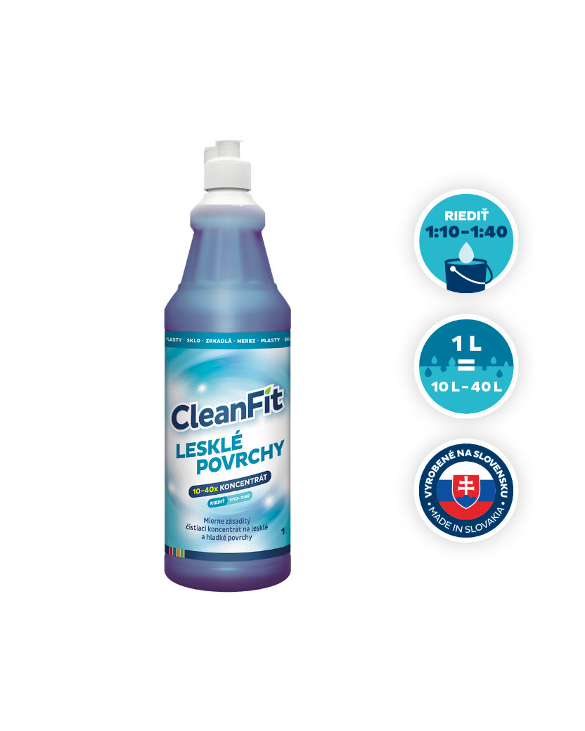 CleanFit Lesklé Povrchy Čistiaci koncentrát 1 L