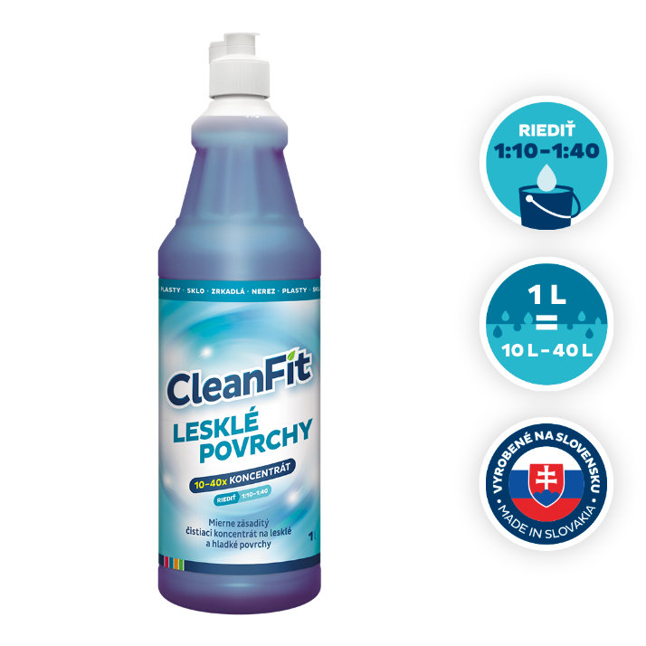 CleanFit Lesklé Povrchy Čistiaci koncentrát 1 L