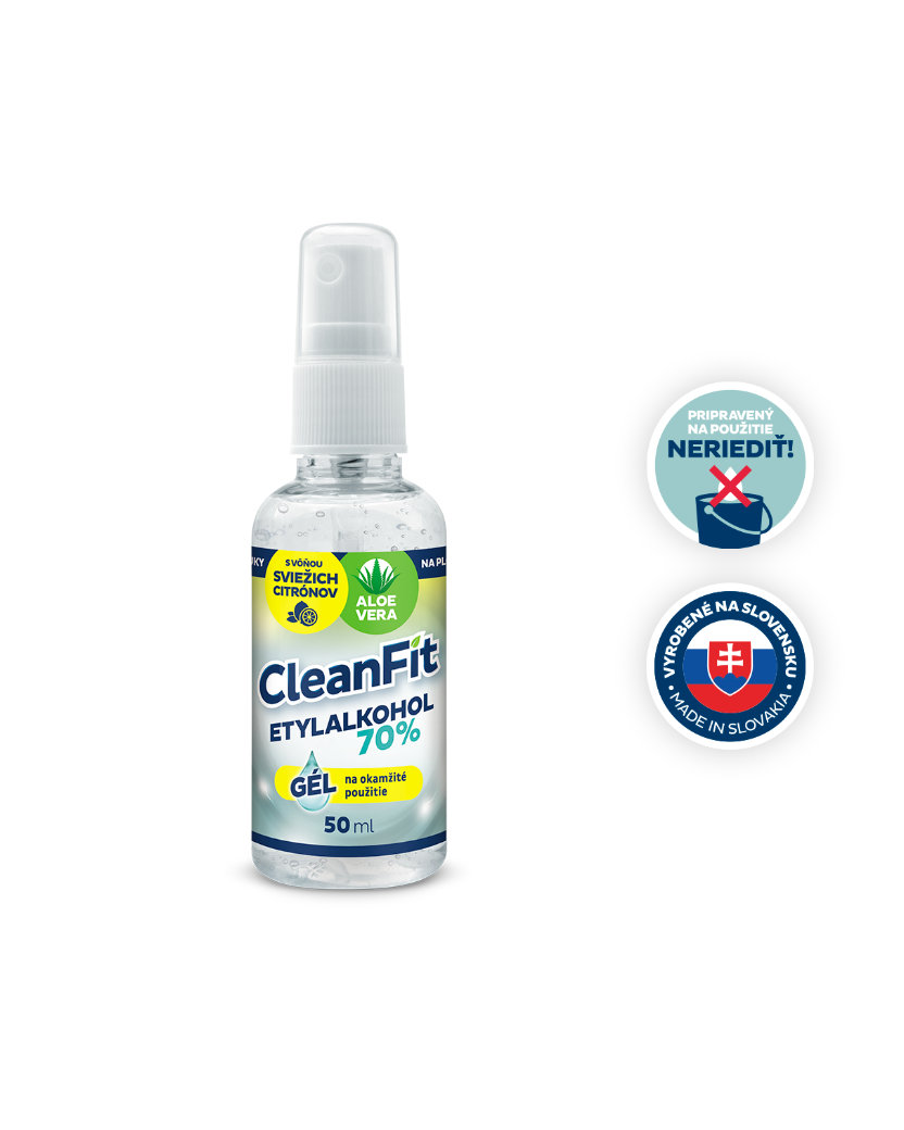 CleanFit Etylalkohol Citrus Dezinfekčný gél 50 ml
