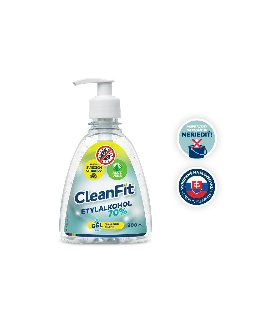 CleanFit Etylalkohol Citrus Dezinfekčný gél 300 ml