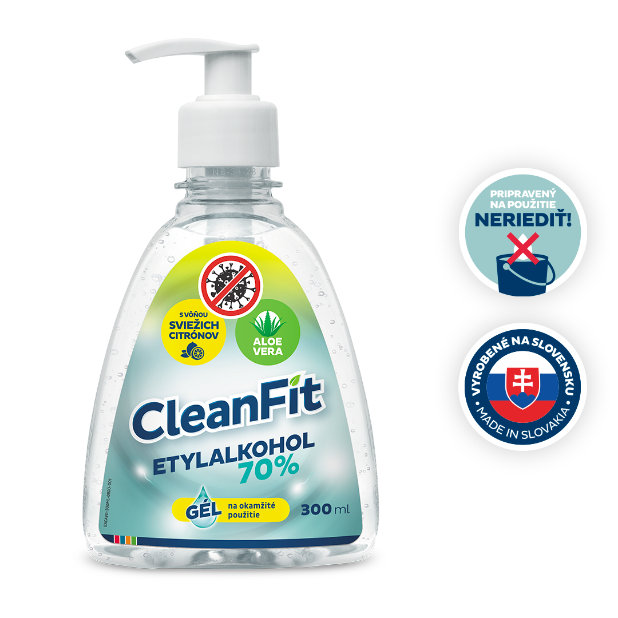 CleanFit Etylalkohol Citrus Dezinfekčný gél 300 ml