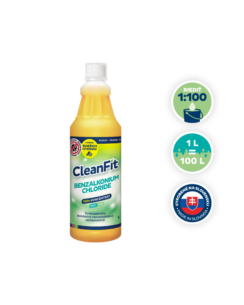 CleanFit Benzalkonium Chloride Dezinfekčný koncentrát 1 L