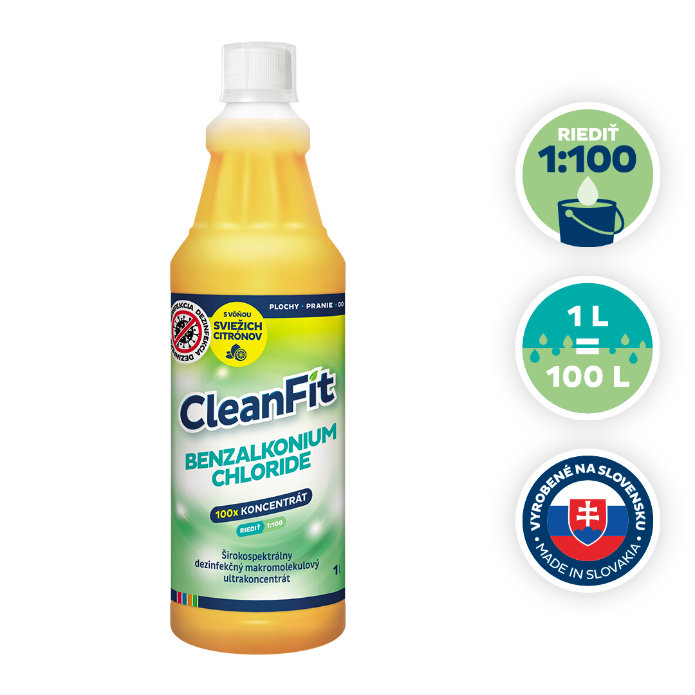 CleanFit Benzalkonium Chloride Dezinfekčný koncentrát 1 L
