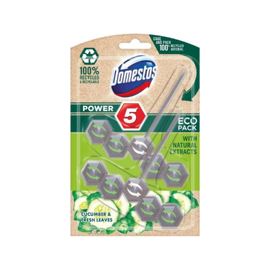 Domestos Power 5 Eco Pack Cucumber & Fresh Leaves WC blok 2 x 55 g
