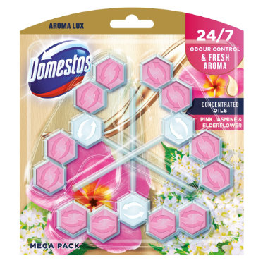 Domestos Aroma Lux Pink Jasmine & Elderflower Wc blok 3 x 55 g
