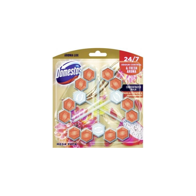 Domestos Aroma Lux Dahlia Flower & Dragonfruit WC blok 3 x 55 g