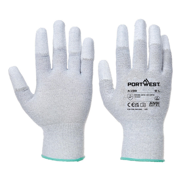 Portwest AB198 ESD 13 PU Fingertip Essential Antistatické rukavice 12 párov