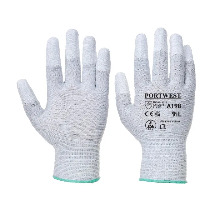 Portwest A198 PU Fingertip Antistatické rukavice