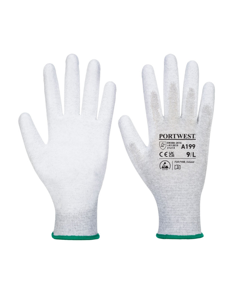 Portwest A199 PU Palm ESD Antistatické rukavice 12 párov