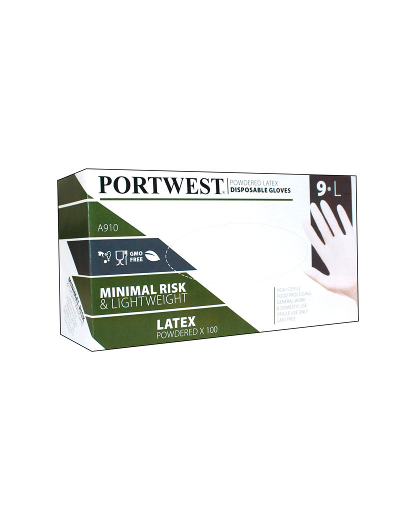 Portwest A910 Jednorazové latexové rukavice 100 ks