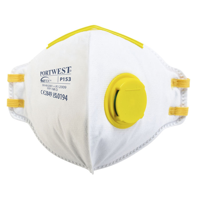 Portwest P153 Dolomit FFP1 Časticový respirátor s výdychovým ventilom 20 ks